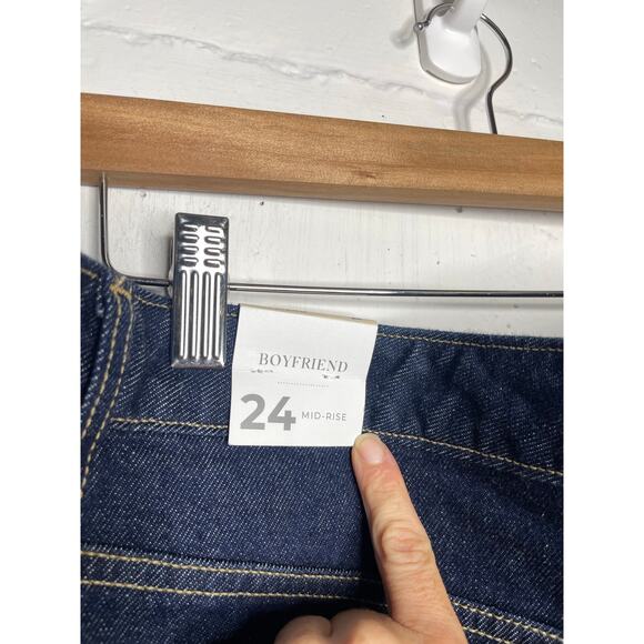 NEW Lane Bryant Boyfriend Mid-Rise Denim Jeans Plaid Red Cuffs Size 24 - Picture 5 of 8